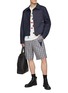 Figure View - Click To Enlarge - KENZO - Elasticated Waist Logo Patch Plaid Cotton Shorts