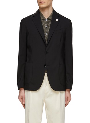 Main View - Click To Enlarge - LARDINI - Single Breasted Notch Lapel Water Repellent Packable Blazer