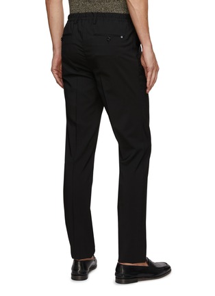 Back View - Click To Enlarge - LARDINI - Flat Front Elasticated Waist Pressed Crease Packable Pants