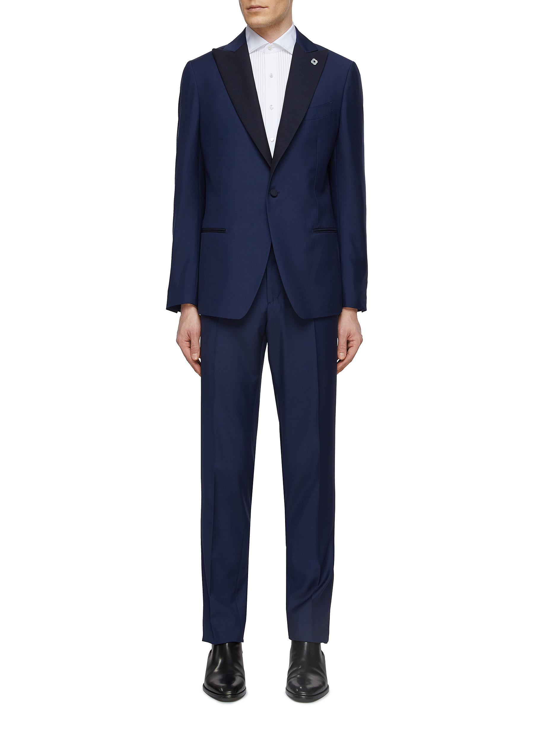 SINGLE BREASTED PEAK LAPEL SUIT