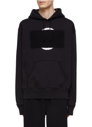 Main View - Click To Enlarge - MM6 MAISON MARGIELA - Patch Strap Logo Pullover Hoodie