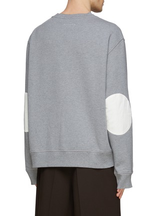 Back View - Click To Enlarge - MM6 MAISON MARGIELA - TRIANGLE RIBBED ELBOW PATCH SWEATSHIRT