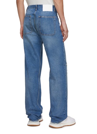 Back View - Click To Enlarge - MM6 MAISON MARGIELA - Distressed Detail Whiskered Straight Leg Jeans