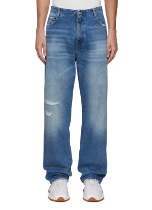 Main View - Click To Enlarge - MM6 MAISON MARGIELA - Distressed Detail Whiskered Straight Leg Jeans