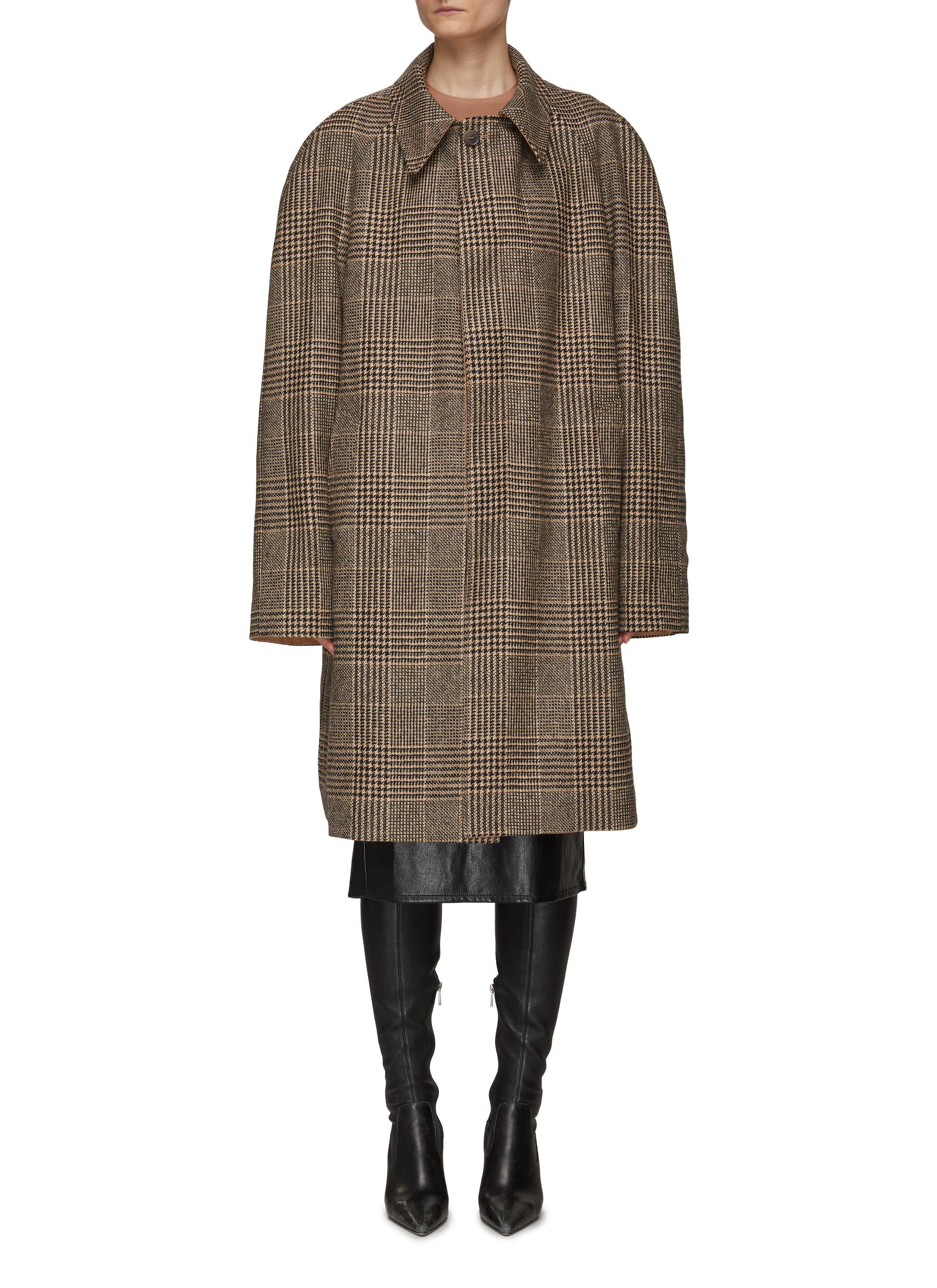 MAISON MARGIELA REVERSIBLE SINGLE BREASTED WOOL COTTON BLEND TRENCH COAT