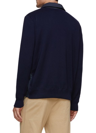 Back View - Click To Enlarge - HERNO - Button Front Light Padded Knit Sleeve Jacket