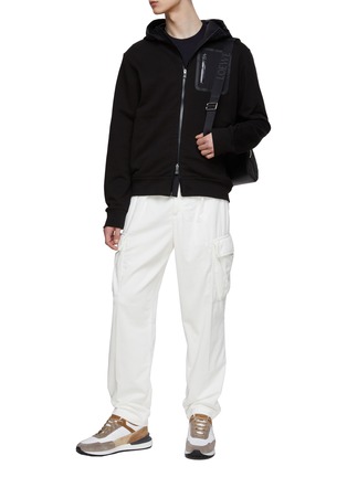 Figure View - Click To Enlarge - HERNO - ‘Laminar’ Front Zip Hooded Jacket