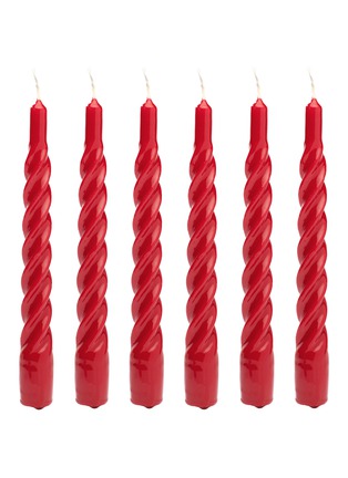 Main View - Click To Enlarge - ANNA + NINA - Twisted Candle 6-Piece Set — Red