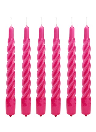 Main View - Click To Enlarge - ANNA + NINA - Twisted Candle 6-Piece Set — Bright Pink