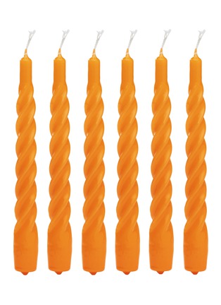 Main View - Click To Enlarge - ANNA + NINA - Twisted Candle 6-Piece Set — Orange
