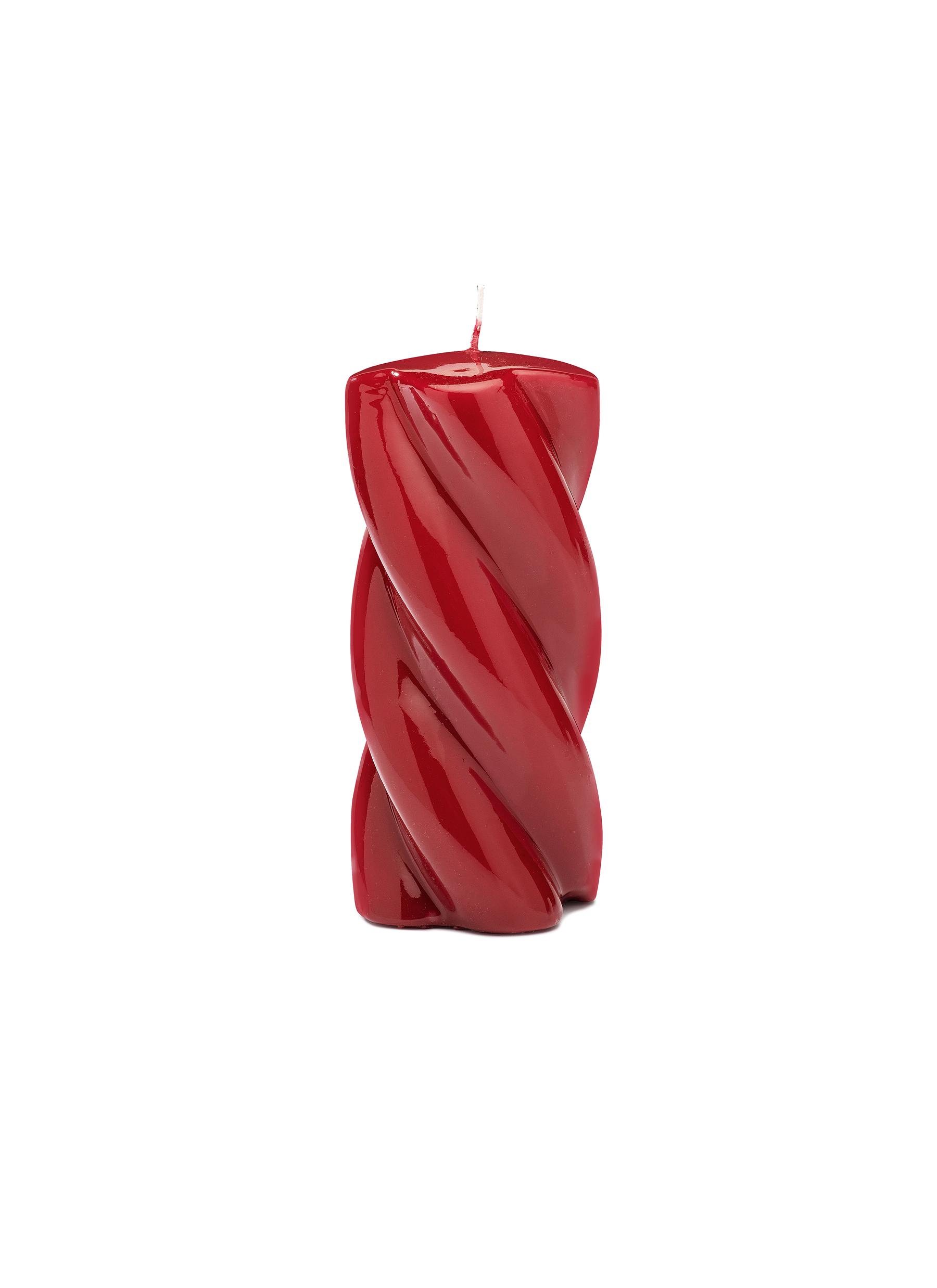 Anna + Nina Blunt Twisted Long Candle - Red