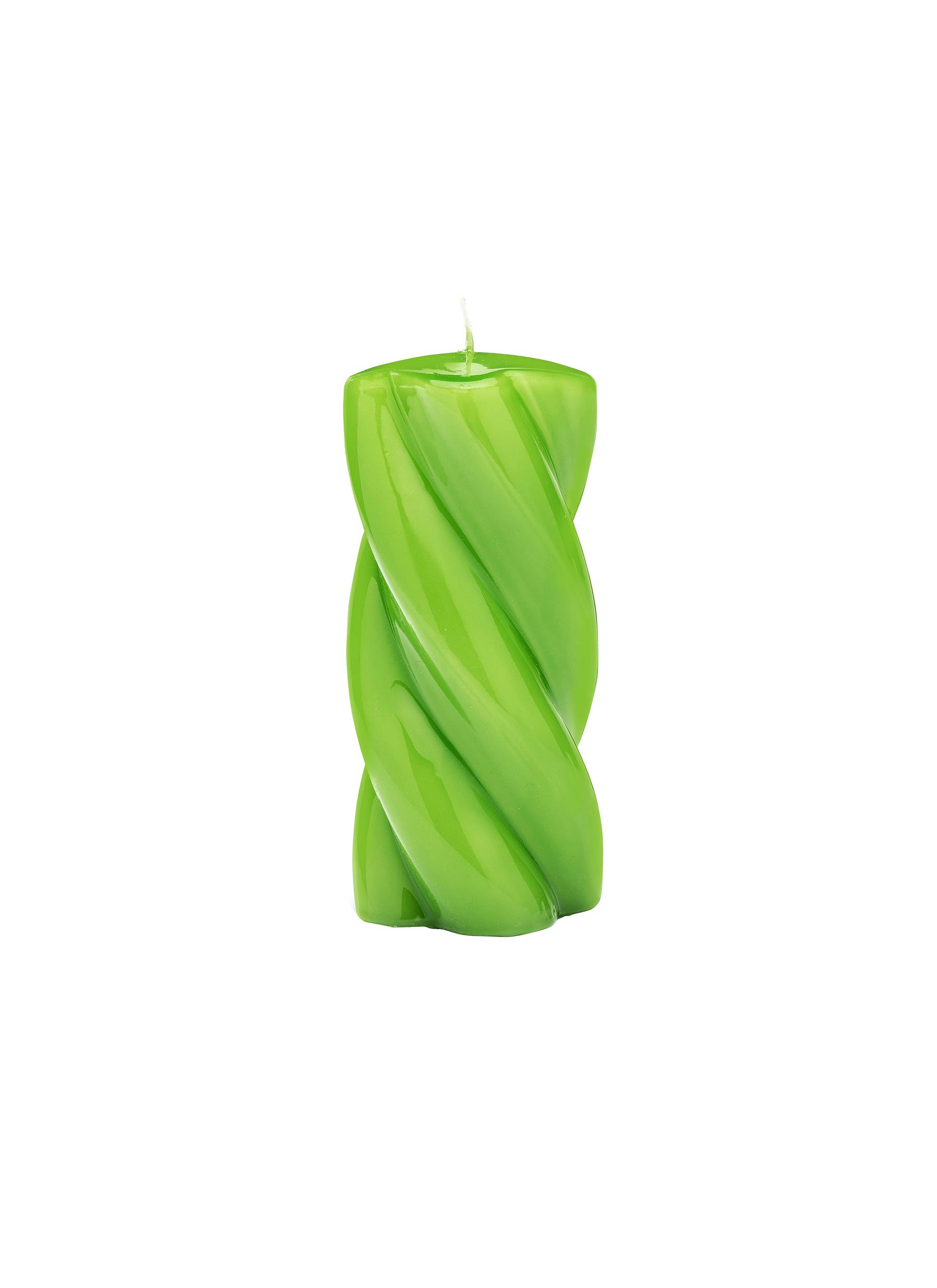Anna + Nina Blunt Twisted Long Candle - Moss Green