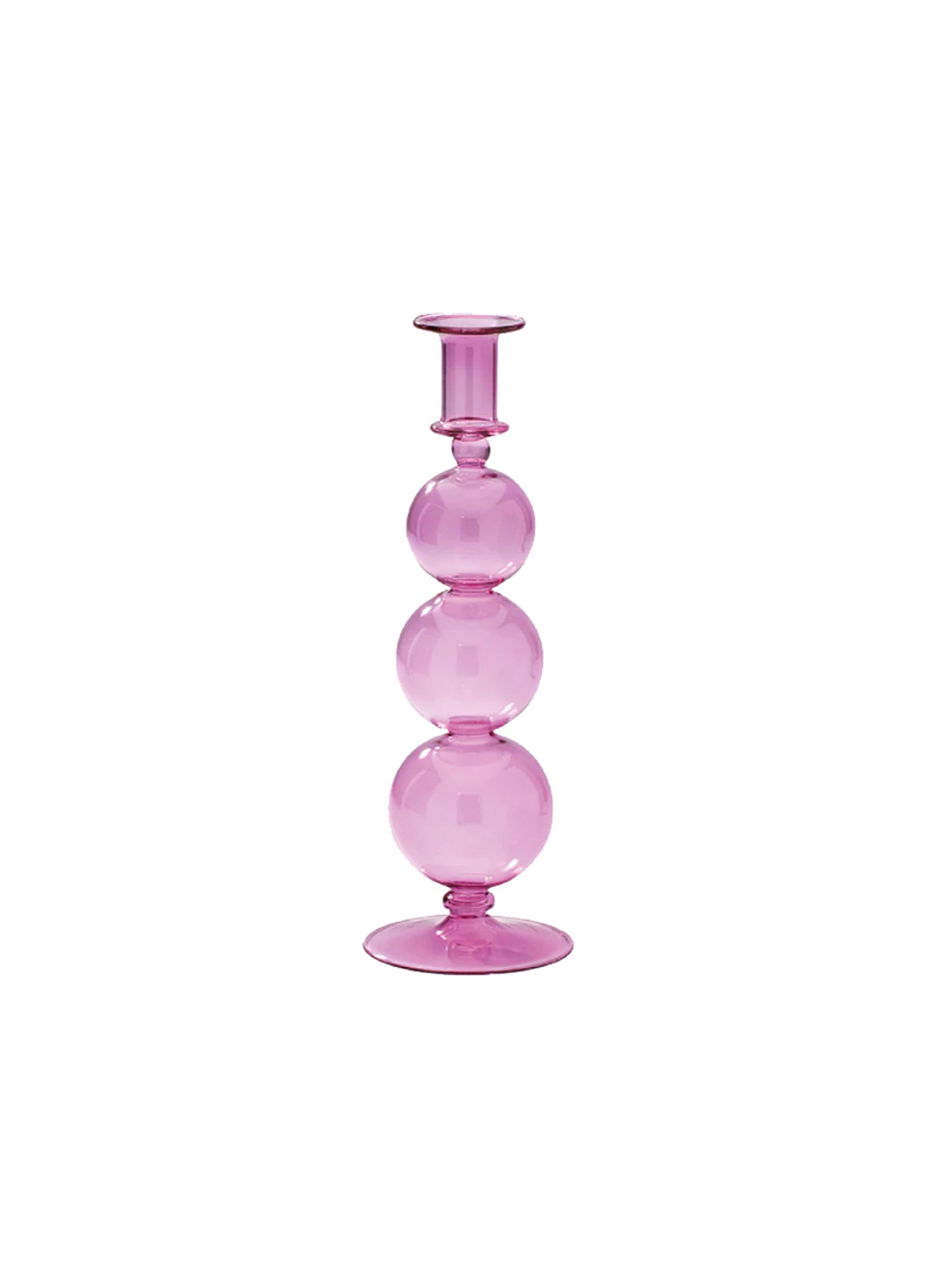 BUBBLE GLASS CANDLE HOLDER - LAVENDER