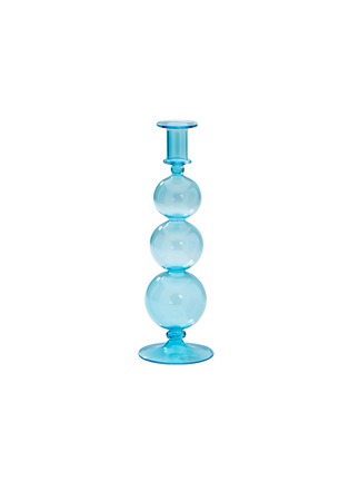 Main View - Click To Enlarge - ANNA + NINA - Bubble Glass Candle Holder — Aqua Blue