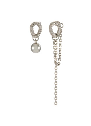 Main View - Click To Enlarge - JUSTINE CLENQUET - ‘GORDON’ PALLADIUM PLATED IMBALANCED DROP EARRINGS