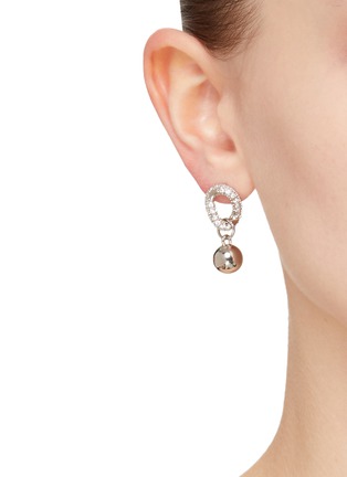 Figure View - Click To Enlarge - JUSTINE CLENQUET - ‘GORDON’ PALLADIUM PLATED IMBALANCED DROP EARRINGS