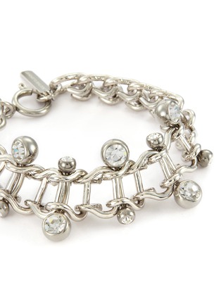 Detail View - Click To Enlarge - JUSTINE CLENQUET - ‘MINDY’ DOUBLE ROW CRYSTAL BRACELET