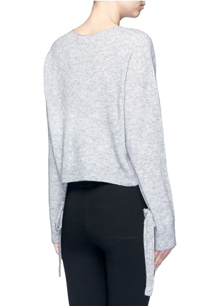 Back View - Click To Enlarge - HELMUT LANG - Tie sleeve seamless wool blend sweater