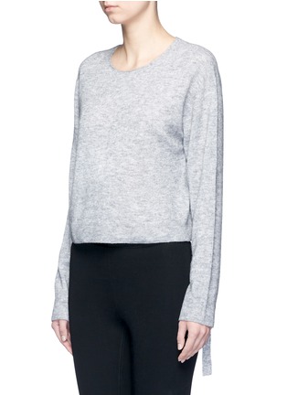 Front View - Click To Enlarge - HELMUT LANG - Tie sleeve seamless wool blend sweater