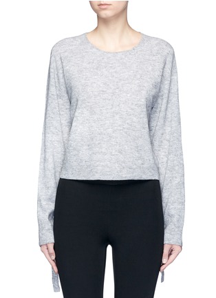 Main View - Click To Enlarge - HELMUT LANG - Tie sleeve seamless wool blend sweater