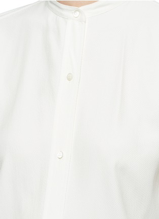 Detail View - Click To Enlarge - HELMUT LANG - Cutout knotted back jacquard shirt