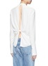 Back View - Click To Enlarge - HELMUT LANG - Cutout knotted back jacquard shirt