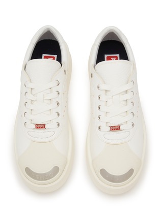 Detail View - Click To Enlarge - KENZO - ‘Hoops’ Low Top Lace Up Leather Sneakers