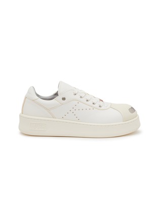 Main View - Click To Enlarge - KENZO - ‘Hoops’ Low Top Lace Up Leather Sneakers