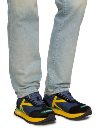 Figure View - Click To Enlarge - KENZO - Smile Run Low Top Suede Sneakers