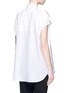 Back View - Click To Enlarge - HELMUT LANG - Cotton lawn cap sleeve shirt