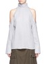 Main View - Click To Enlarge - TIBI - 'Winston' cutout shoulder flannel top