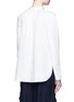 Back View - Click To Enlarge - TIBI - Dip hem cotton poplin collarless shirt