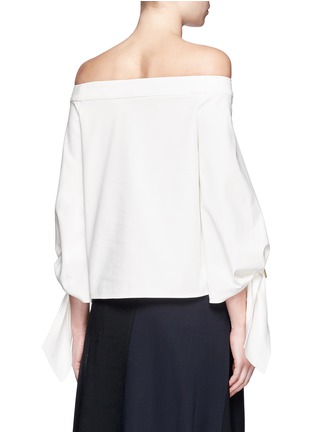 Back View - Click To Enlarge - TIBI - 'Agathe' buckle sleeve off-shoulder top