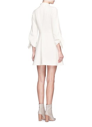 Back View - Click To Enlarge - TIBI - Tie sleeve mock neck dress