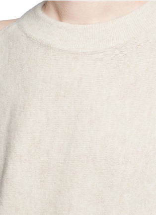 Detail View - Click To Enlarge - TIBI - Cutout shoulder boiled wool blend sweater