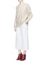Figure View - Click To Enlarge - TIBI - Cutout shoulder boiled wool blend sweater