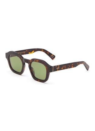 Main View - Click To Enlarge - SUPER - ‘SALUTO’ GREEN LENS SQUARE ACETATE FRAME SUNGLASSES