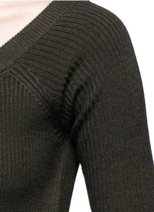 Detail View - Click To Enlarge - TIBI - Merino wool rib knit cardigan dress