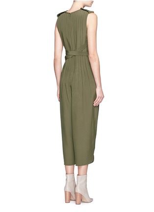 Back View - Click To Enlarge - TIBI - Pintucked silk crêpe de Chine jumpsuit