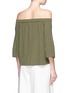 Back View - Click To Enlarge - TIBI - Pintucked off-shoulder silk top