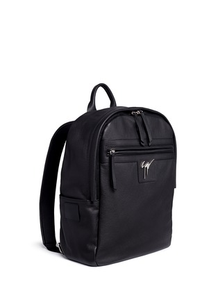 Front View - Click To Enlarge - 73426 - Logo plate leather backpack