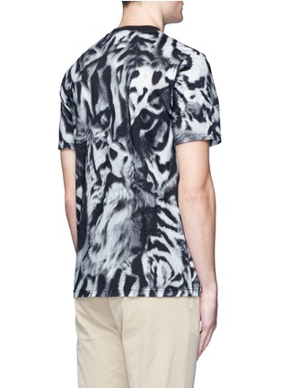 Back View - Click To Enlarge - PS PAUL SMITH - Tiger print cotton T-shirt