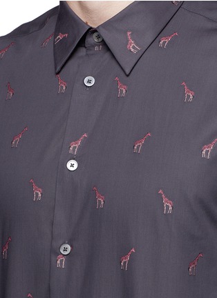 Detail View - Click To Enlarge - PS PAUL SMITH - Giraffe embroidered shirt