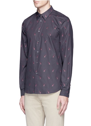 Front View - Click To Enlarge - PS PAUL SMITH - Giraffe embroidered shirt