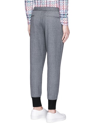 Back View - Click To Enlarge - PS PAUL SMITH - Contrast cuff cropped wool jogging pants