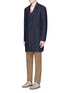 Front View - Click To Enlarge - PS PAUL SMITH - Check plaid wool cotton blend coat