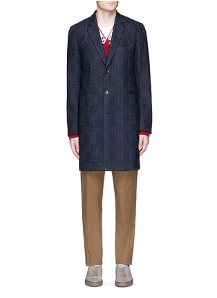 Main View - Click To Enlarge - PS PAUL SMITH - Check plaid wool cotton blend coat