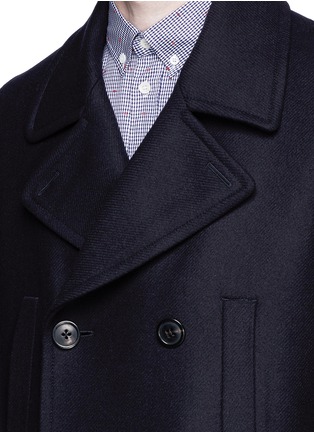 Detail View - Click To Enlarge - PS PAUL SMITH - Double breasted hopsack peacoat