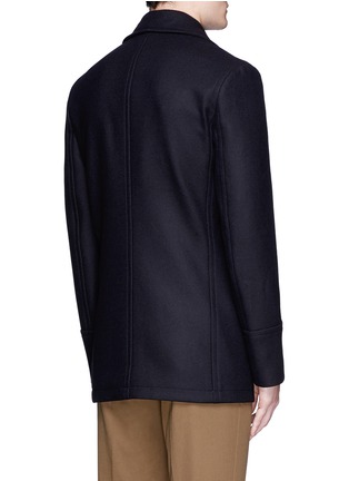 Back View - Click To Enlarge - PS PAUL SMITH - Double breasted hopsack peacoat
