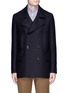 Main View - Click To Enlarge - PS PAUL SMITH - Double breasted hopsack peacoat
